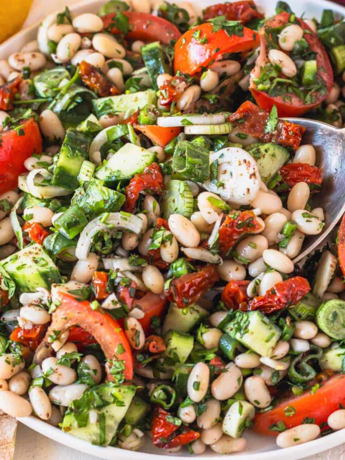 White bean salad.