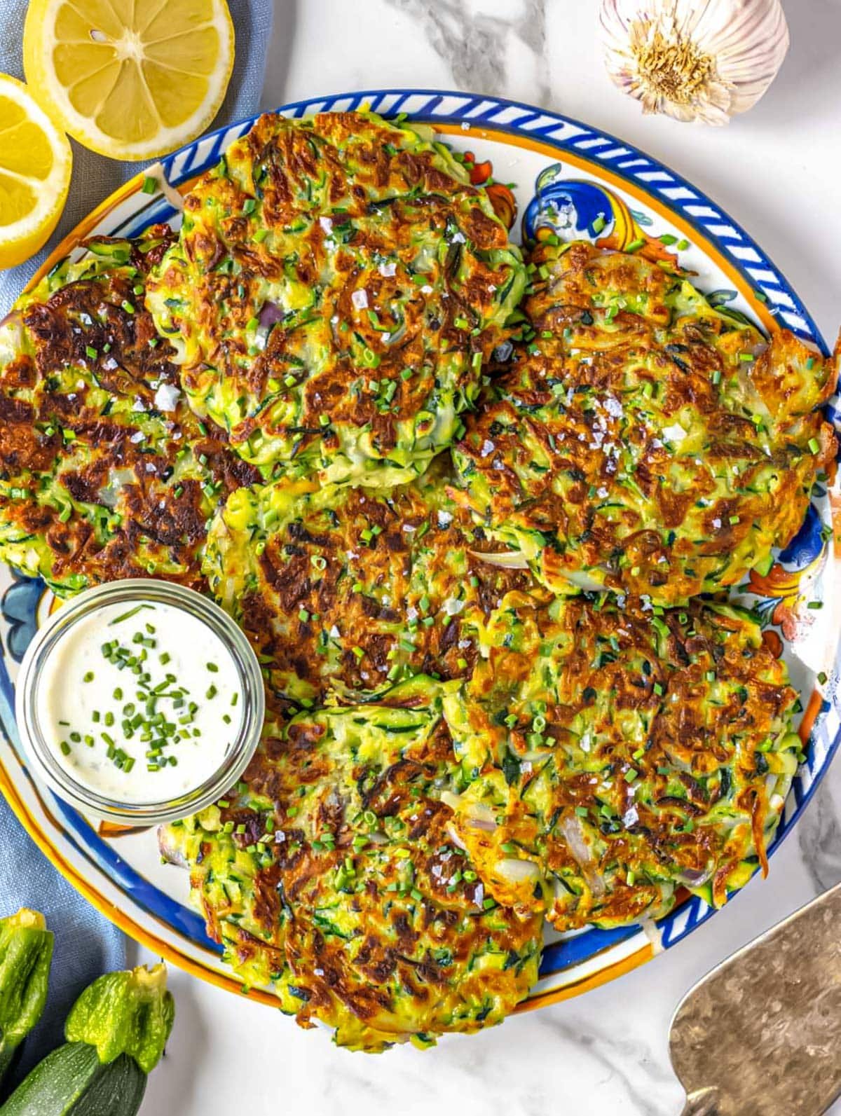 Zucchini fritters.