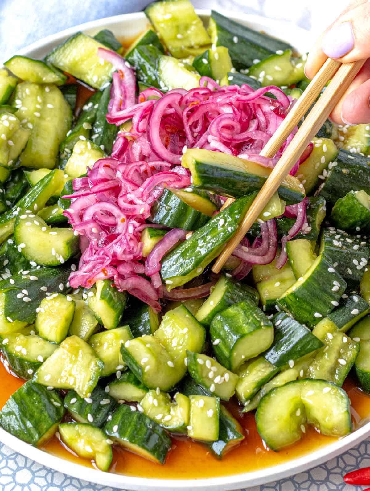 Asian cucumber salad recipe.
