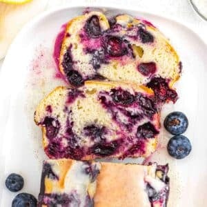 Blueberry Pound cake close-up
