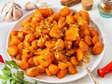Moroccan carrot salad with pistachios.