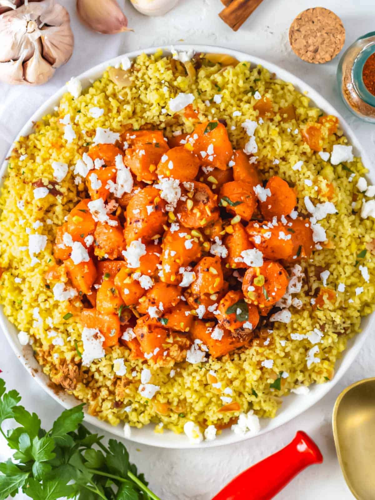 Moroccan carrot salad with couscous.