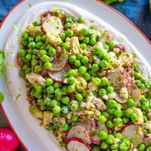 Pea salad close up.
