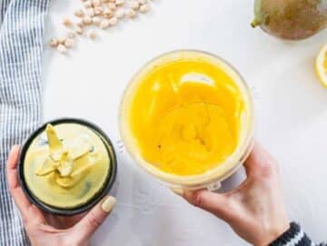 Step 1 Making the curry dressing in a blender.