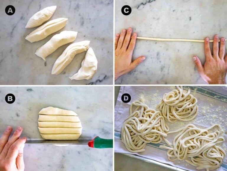 Step-picture-3-showing-how-to-hand-roll-tuscan-pici-pasta