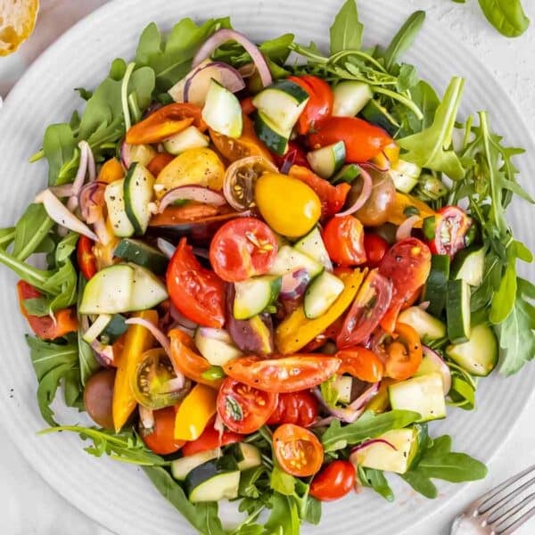 Tomato cucumber salad recipe.