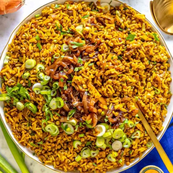 lentil and rice mujadara.