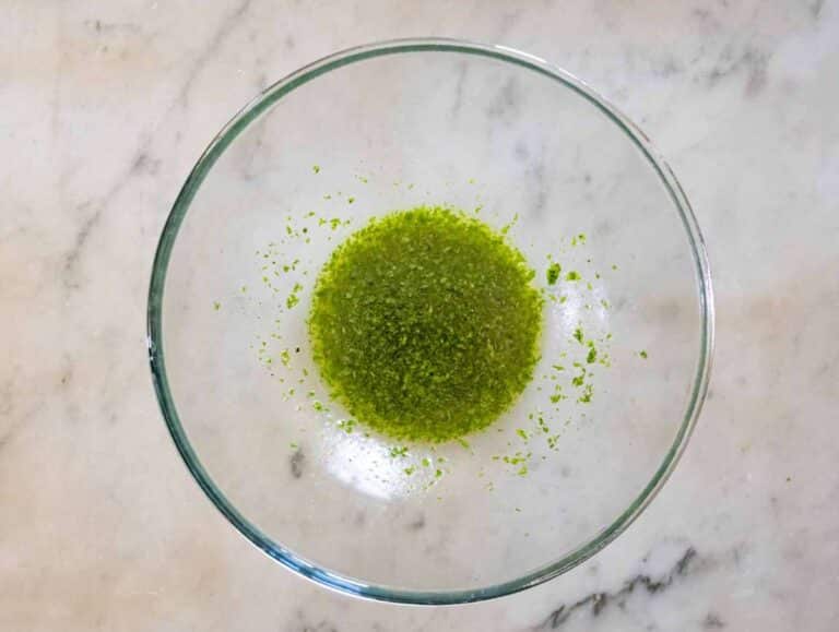 Cilantro lime dressing in a large mixing bowl.