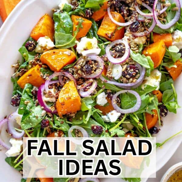 Fall salads with a sweet potato cranberry salad.