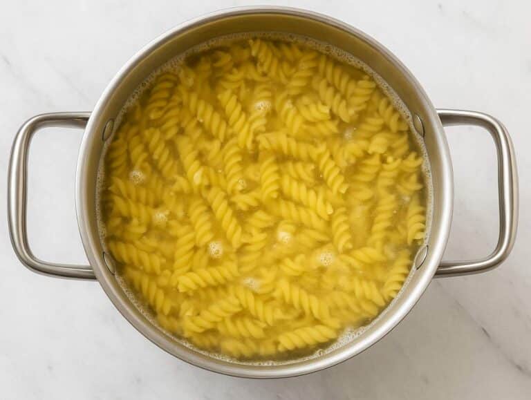 Step 1 cook pasta in salted water until al dente then drain and rinse.