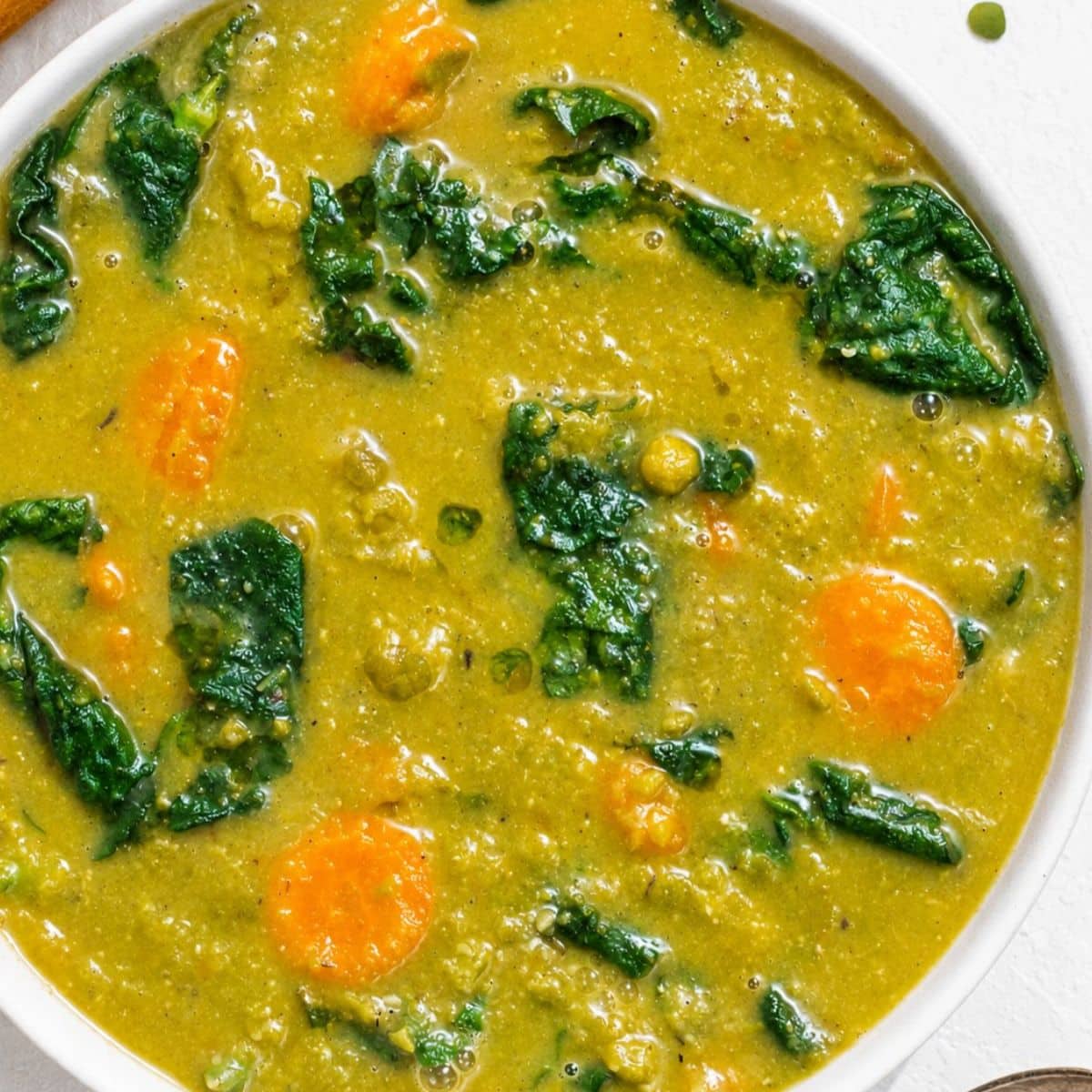 glossy and creamy split pea soup