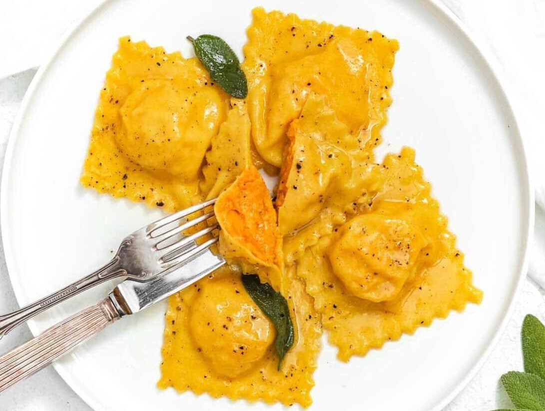 homemade butternut squash ravioli