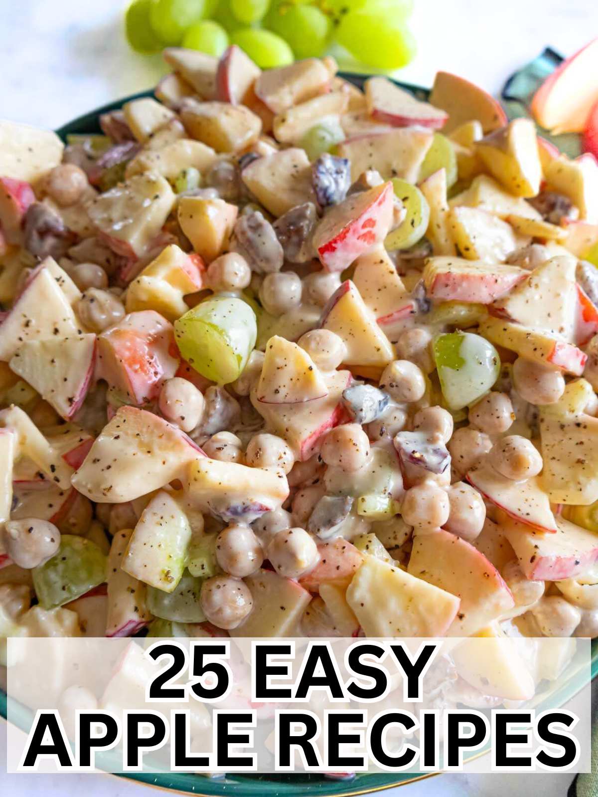 Easy apple recipes with chickpea apple salad.