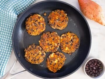 Step 3 Shaping and cooking black bean fritters in nonstick skillet until golden and crisp.