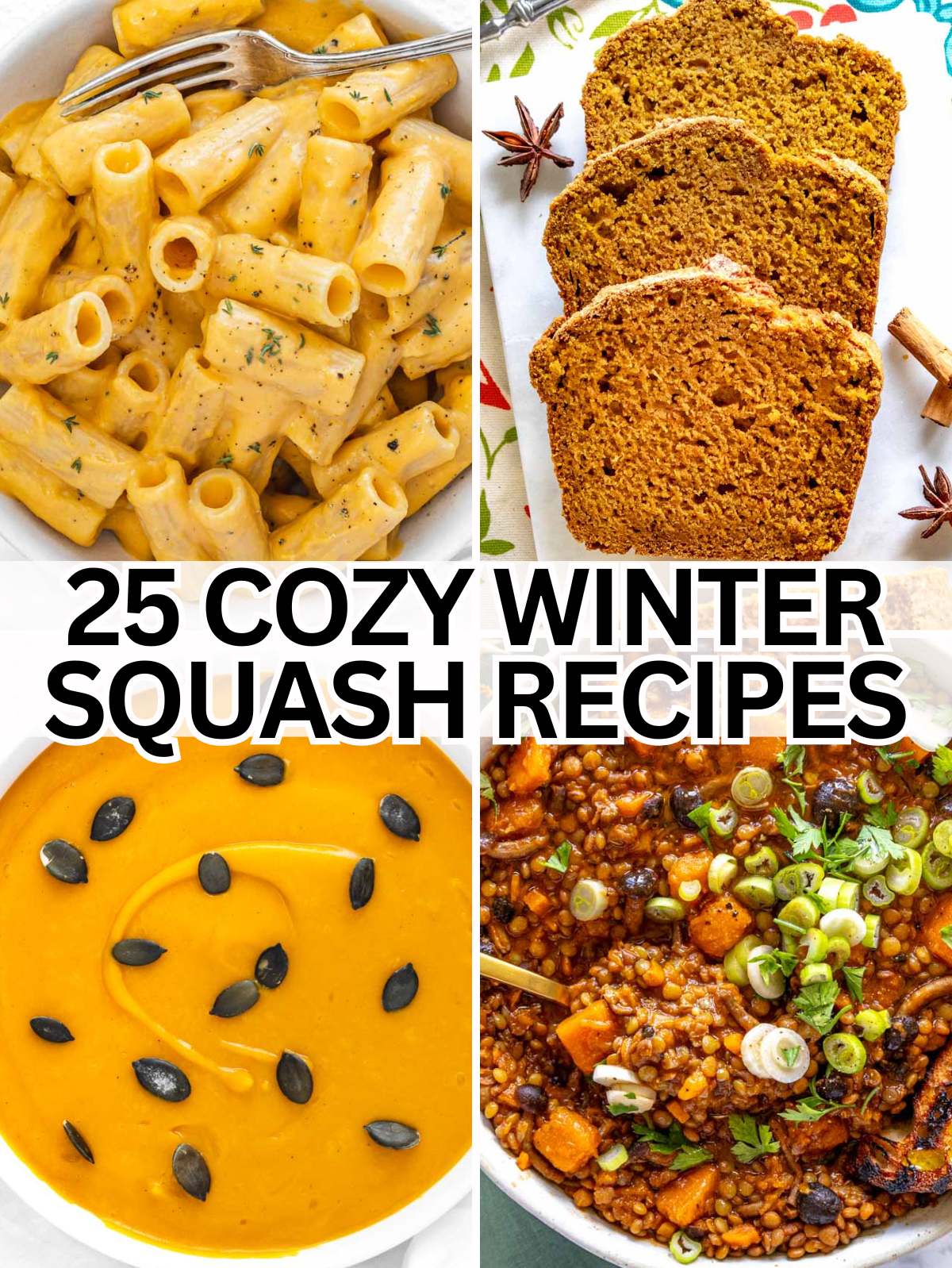 Winter squash recipes with butternut squash and pumpkin.