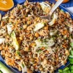 Feature image close up of wild rice salad perfect for healthy meal prep lunches.