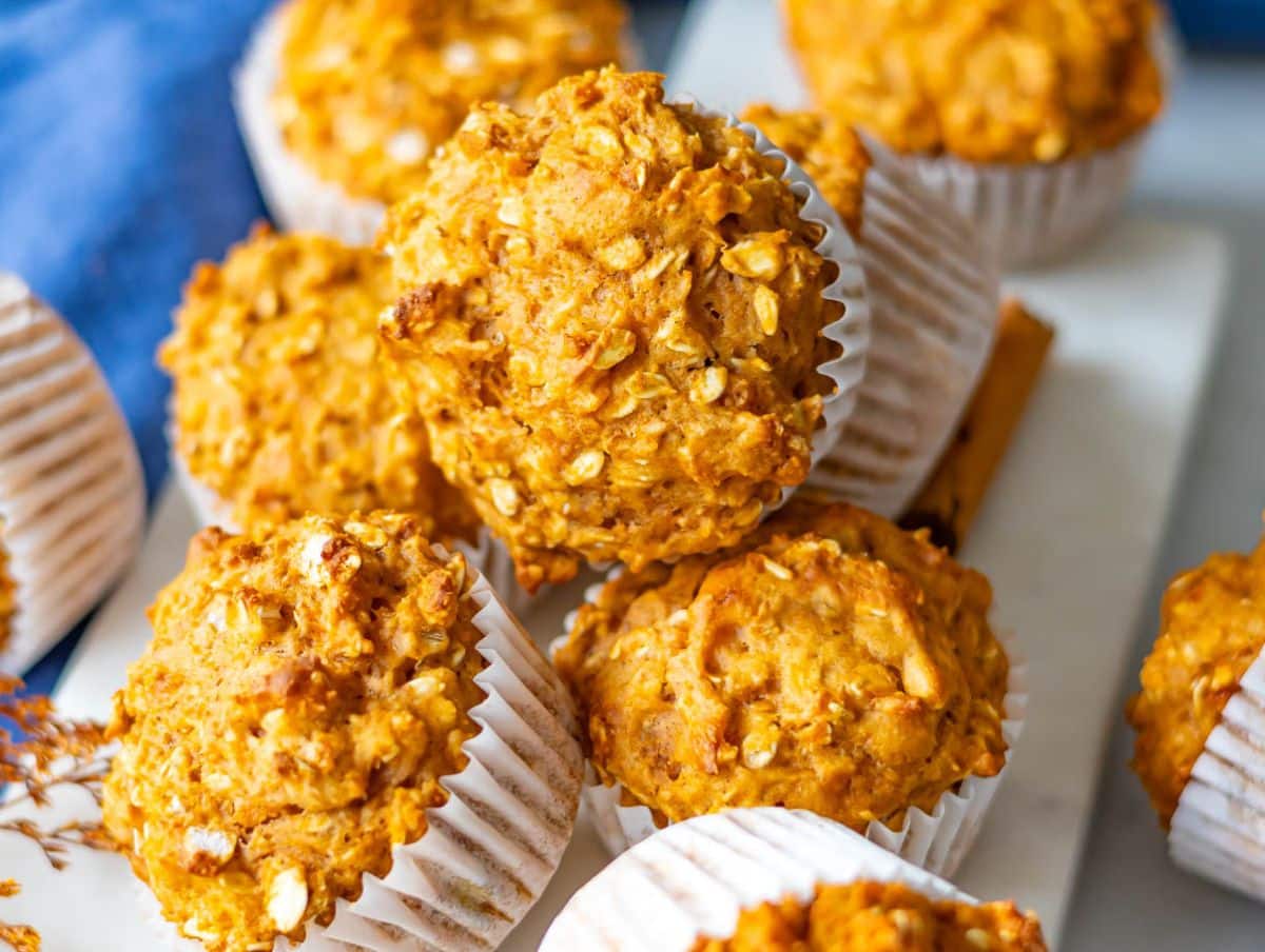 Healthy and oil-free Cozy sweet potato oatmeal muffins perfect for meal prep and balanced eating.