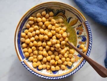 Step 2 chickpeas soaking in citrus dressing for extra flavor.