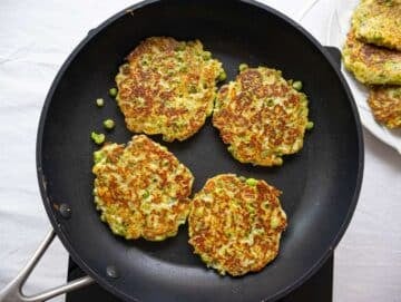 Step 3 Fritters sizzling in a nonstick skillet until golden and crisp.