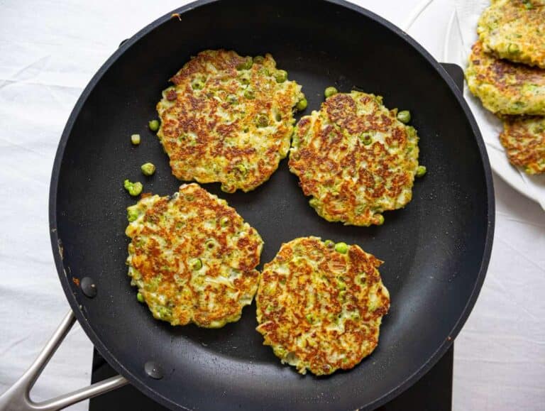 Step 3 Fritters sizzling in a nonstick skillet until golden and crisp.