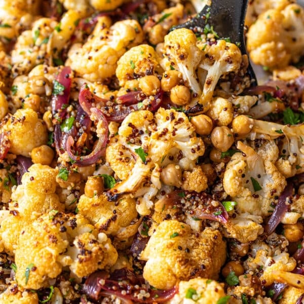 Cauliflower shawarma recipe with chickpeas.