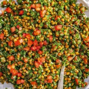 Mediterranean chopped lentil salad healthy colorful and perfect for everyday Mediterranean style eating.