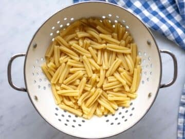 Step 2 Cooked pasta drained and cool under cold water ready for pasta salad.