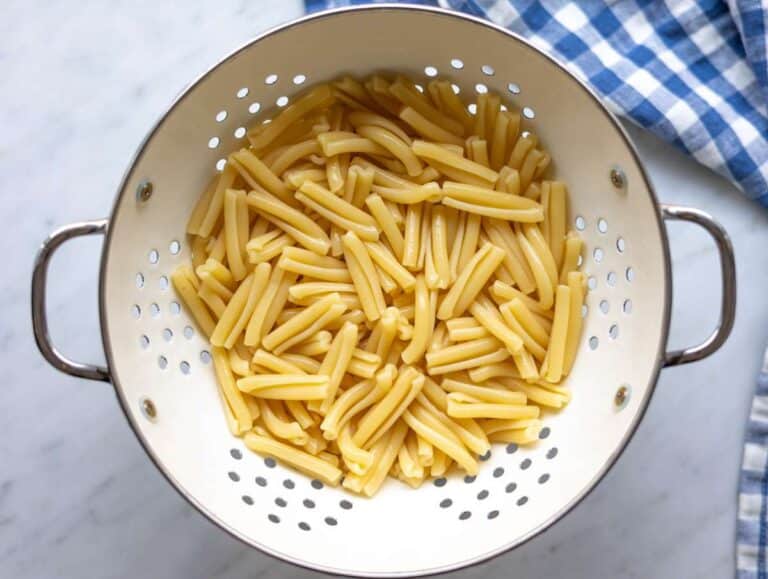 Step 2 Cooked pasta drained and cool under cold water ready for pasta salad.