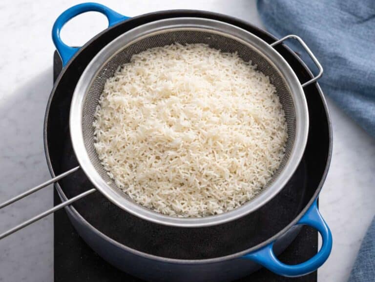 Step 1 Boiled basmati rice in a fine mesh sift.