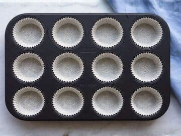 Step 1 Lined and lightly oiled muffin pan.