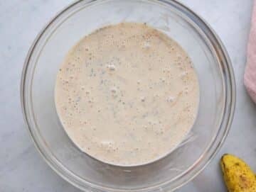 Step 2 Chia seeds whisked into yogurt and banana mixture until evenly combined.
