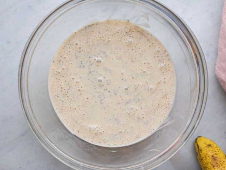 Step 2 Chia seeds whisked into yogurt and banana mixture until evenly combined.