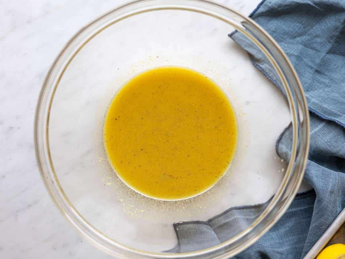 Step 2 Lemon dressing whisked in a bowl until smooth and lightly creamy.