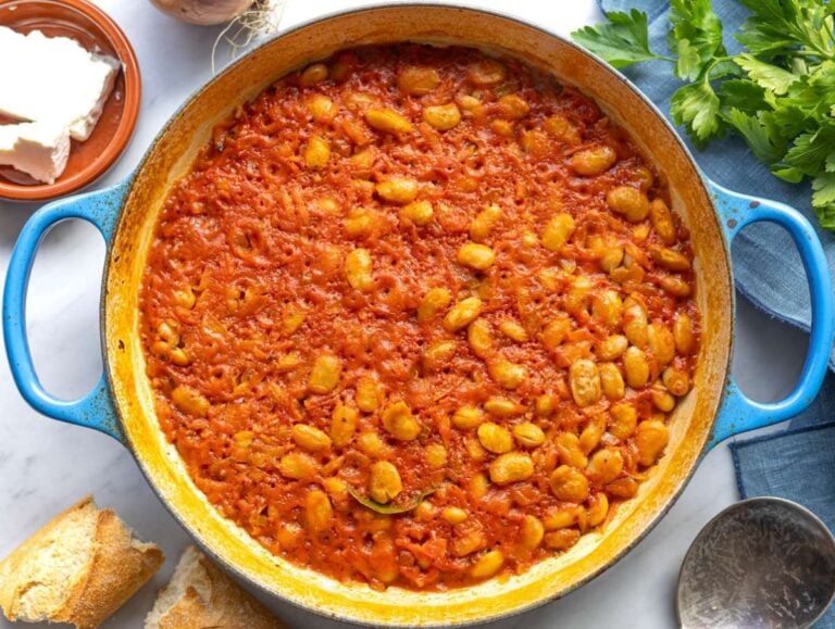 Step 3 Butter beans and tomatoes after baking uncovered for 30 minutes.