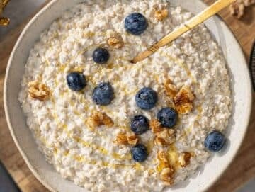 Step 4 Finished oats in a bowl and topped with fresh fruit just before serving.