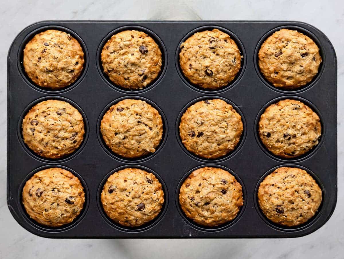 Step 5 Baked muffins cooling in pan after coming out of the oven.