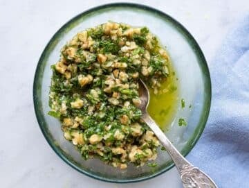 Step 5 Hand chopped walnuts parsley and lemon mixed into a coarse gremolata.