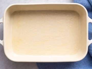 Step 1 Baking dish brushed with olive oil.