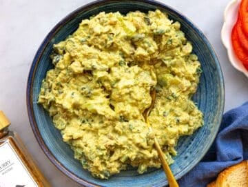 Step 4 Creamy chickpea salad mixture stirred until evenly combined.