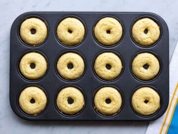 Step 4 Baked donuts in pan lightly golden and puffed in natural light.