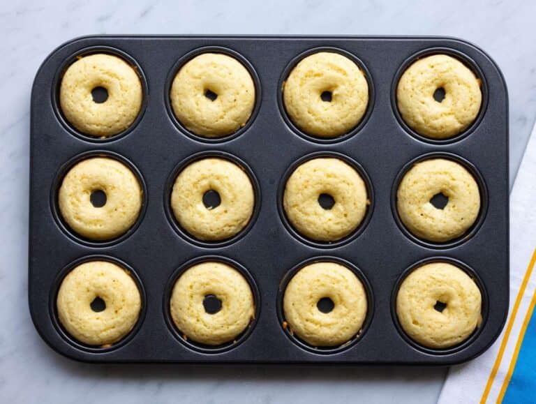 Step 4 Baked donuts in pan lightly golden and puffed in natural light.