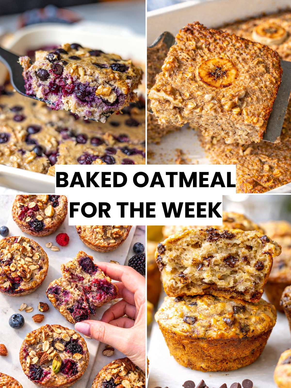 Baked oatmeal recipes for the week.