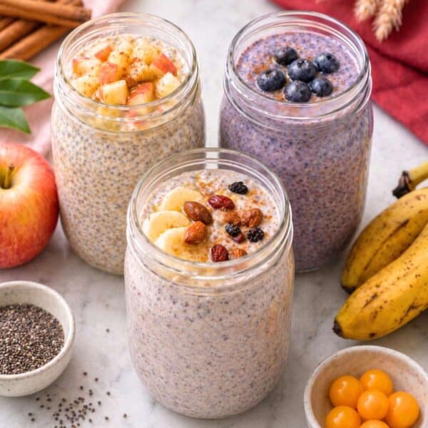 Three versions of healthy chia pudding recipes