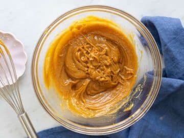 Step 1 Egg, honey, and nut butter mixed in a bowl until smooth and creamy.