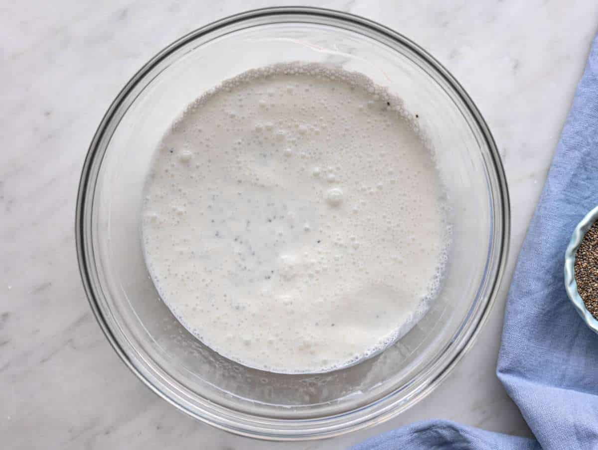 Step 2 Chia seeds stirred into creamy mixture until smooth and evenly combined.