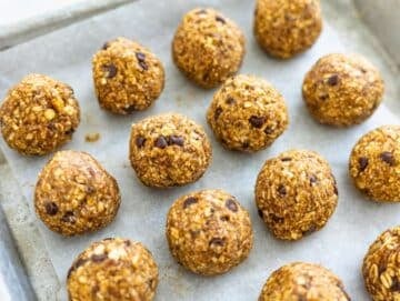Step 3 Energy balls resting on a plate before chilling, soft natural light.