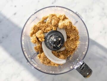 Step 1 Rolled oats, dates, almond flour, and coconut blended in a food processor.