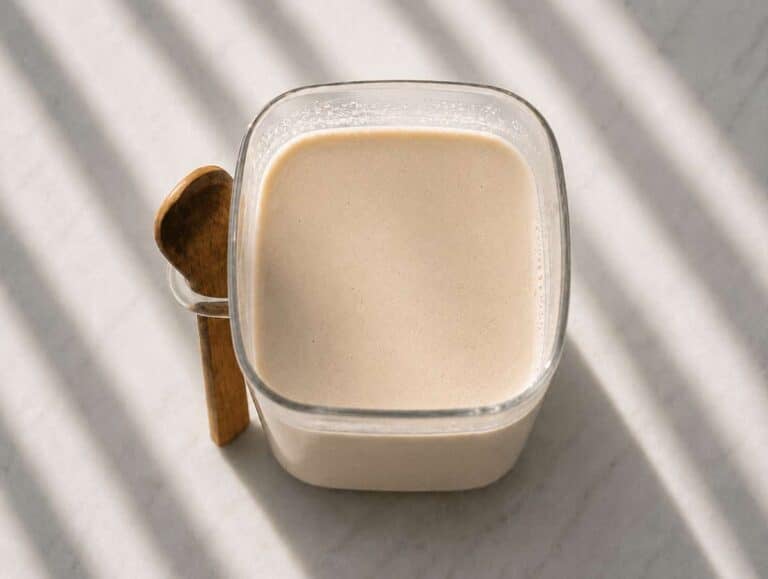 Step 1 Smooth banana yogurt base blended in a wide-mouth jar.