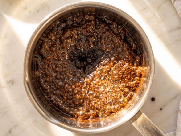 Step 1 Smooth chocolate mixture bubbling in a saucepan for no bake cookies.