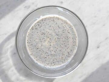 Step 2 Chia seeds added to the bowl with the wet ingredients.